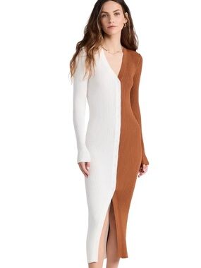 STAUD Women's Shoko Button Front Sweater Dress XS